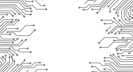 Abstract Tech Background: Minimalist Circuit Board Pattern