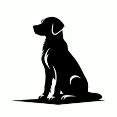 Black vector silhouette a dog.