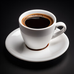 Fototapeta premium aerial view of a cup of espresso