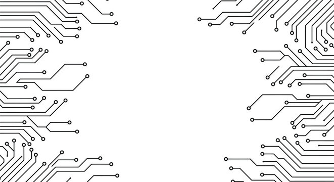 Abstract Tech Background: Minimalist Circuit Board Pattern