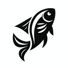 A stylized black vector image of a fish.