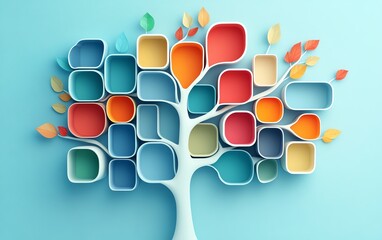 Modern decision tree diagram with vibrant color scheme