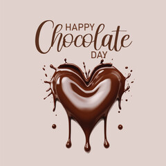 chocolate heart on a white