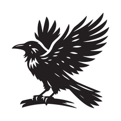 Obraz premium Black crow vector style silhouette.