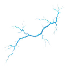A bright blue lightning bolt with branching, jagged edges.