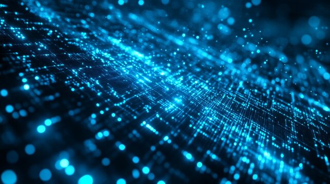 abstract blue background with binary code