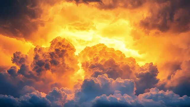 Fiery Storm Clouds Illuminated