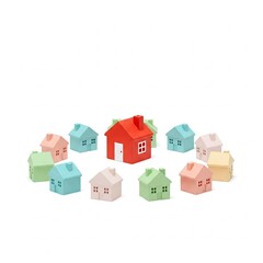 House Hunting Magnifying Glass Minimal Home Search Isolated Illustration