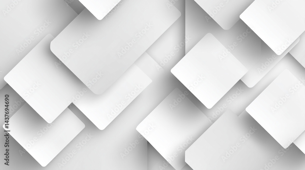 Poster abstract white squares pattern. minimalist white background with geometric grid patterns,