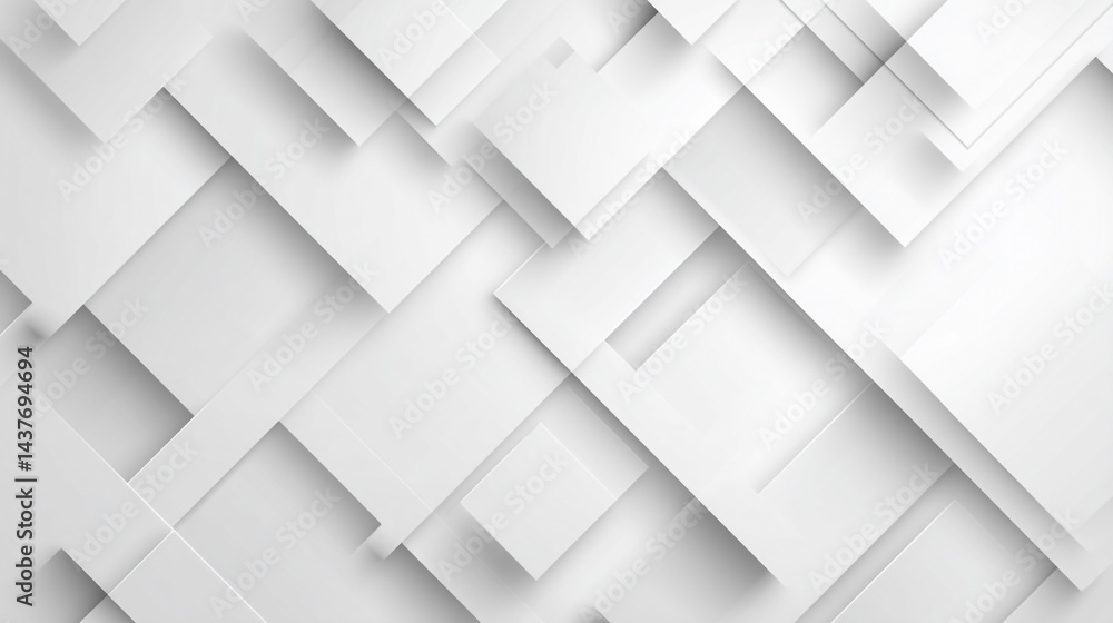 Poster abstract white squares pattern. minimalist white background with geometric grid patterns,