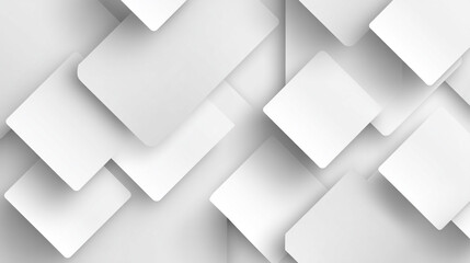 Obraz premium Abstract White Squares Pattern. Minimalist white background with geometric grid patterns,