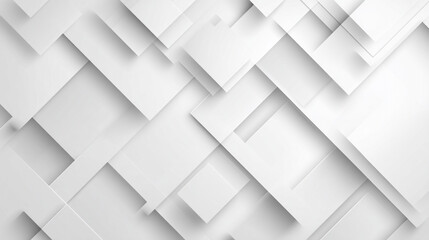 Abstract White Squares Pattern. Minimalist white background with geometric grid patterns,