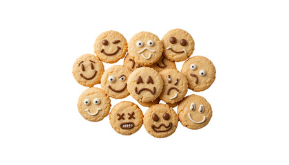 Fototapeta premium Sweet chocolate chip cookies, a delicious baked snack isolated on a white background