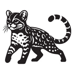 Fototapeta premium Bold margay silhouette vector perfect for modern logos and branding projects – margay silhouette – margay vector – margay illustration – silhouette of margay