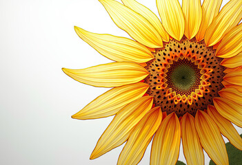 Artistic close-up of a golden sunflower on frosted crystal, hand-drawn lines glowing with sunlight, creating a radiant, glass-like luminous effect with strong depth and dynamic petals.

