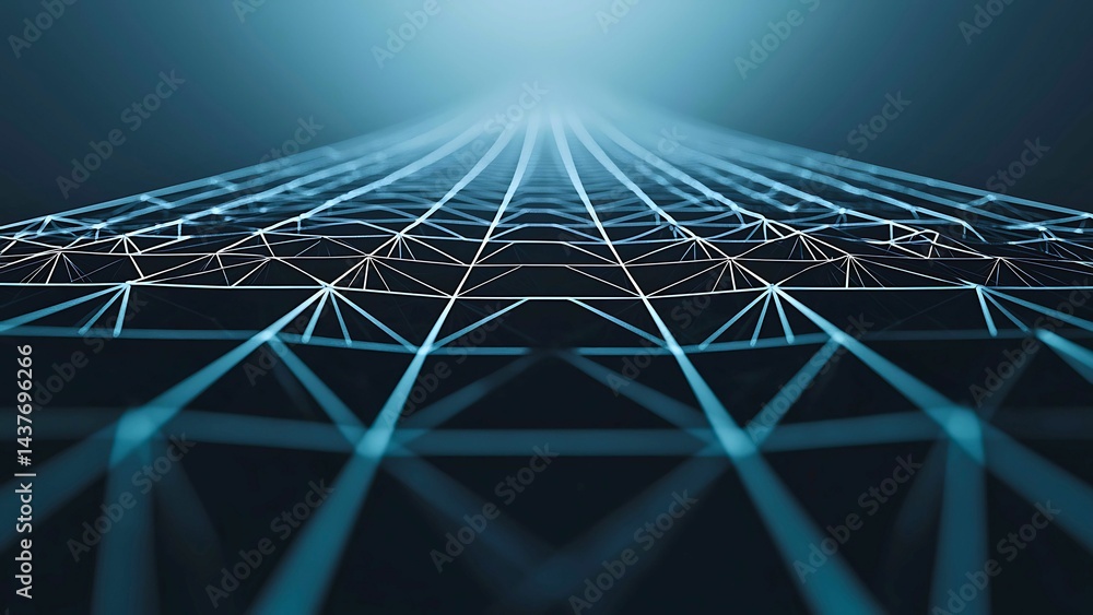 Poster a digital structure with lines and nodes creates an abstract and modern view