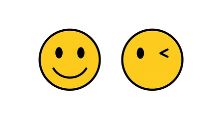 AI-Generated Smiley Face Variations: Happy and Winking