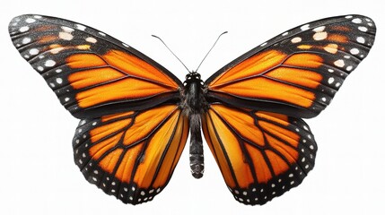 Majestic Monarch Butterfly with Vibrant Orange Open Wings