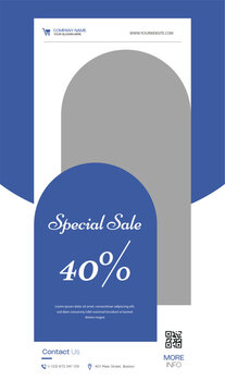 Minimalist Blue Roll Up Banner
