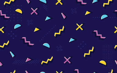 modern geometric colorful seamless pattern memphis style retro background