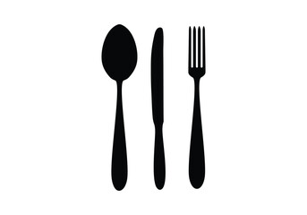 Fork, spoon, knife and plate. Menu symbol. Tableware instruments. Restaurant icon. Food, plate, fork, knife, spoon, cutlery icon set.logo design