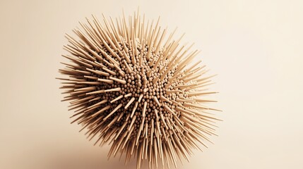 Fototapeta premium Abstract 3D Geometric Shape Composed of Delicate Needles, Creating Intricate Patterns and Textures