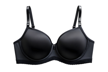 A black seamless bra isolated on a white or transparent background