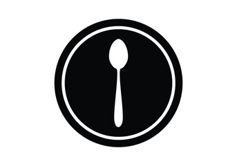 Fork, spoon, knife and plate. Menu symbol. Tableware instruments. Restaurant icon. Food, plate, fork, knife, spoon, cutlery icon set.logo design