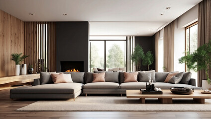 Elegant Top View of Luxury Home Living Room
