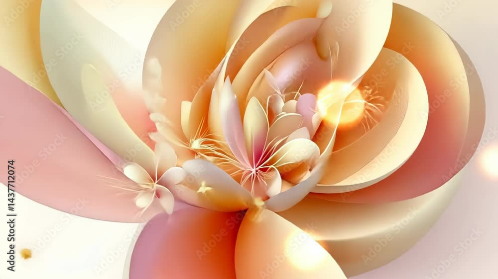Aufkleber elegant floral patterns swirl gracefully in soft pastel hues, creating a serene and captivating visu