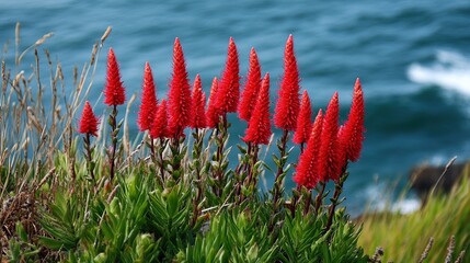  Red and Gorgeous Shoreline Flowers, A Vibrant and Captivating Natural Display by the Water's Edge