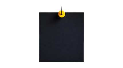 Black Sticky Note on Yellow Pin Office Supplies for Organization