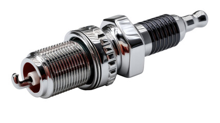 Spark Plug: A detailed shot of a spark plug against a clean background, showcasing its intricate design. 