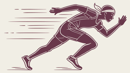 Professional Runner Sprinting with Motion Blur Effect