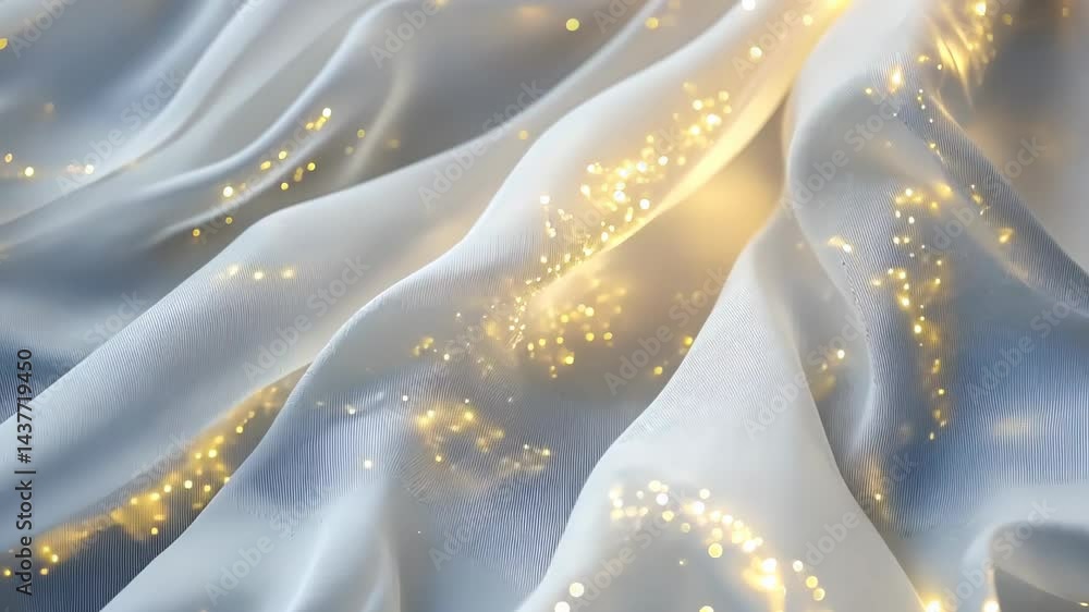 Aufkleber sparkling elegance unfolds in soft fabric waves, enhancing the atmosphere with shimmering light and 
