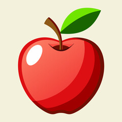 red apple for health on white background