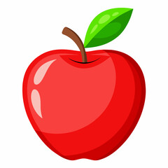 red apple for health on white background