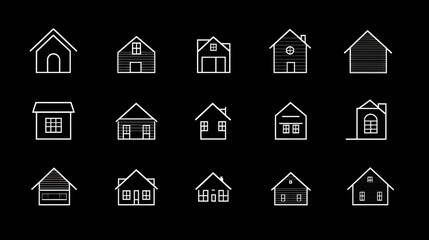 Fototapeta premium House icons, real estate, home styles, design, collection