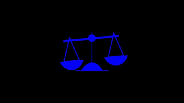 Scale of justice icon. Simple illustration of scales