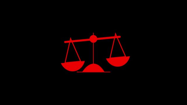 Scale of justice icon. Simple illustration of scales
