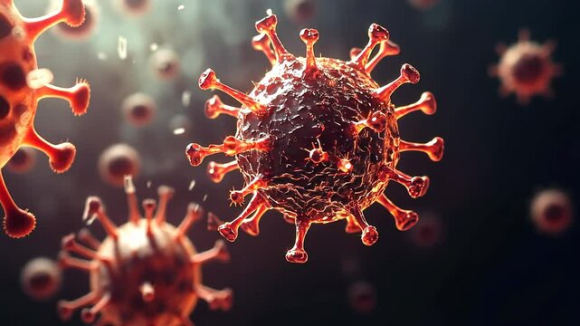 Exploration of microscopic life forms highlighting intricate details of viral structures and their distinct characteristics Generative AI