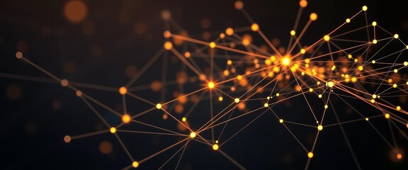 Fototapeta premium Abstract network nodes & lines forming market segments, clean background, marketing, strategy