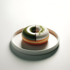 chocolate donut on white plate