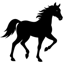 horse silhouette vector silhouette vector illustration on white background.