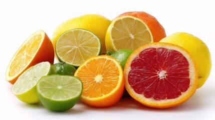 Fototapeta premium Assorted Citrus Fruits Including Lemon, Lime, Orange, and Grapefruit