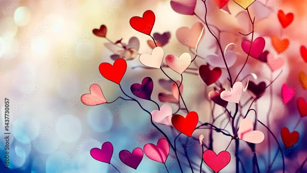 Poster delicate heart-shaped leaves dance gently in the breeze, creating a whimsical atmosphere filled with