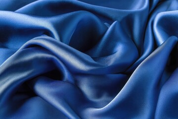 Obraz premium Deep blue silk fabric drapes