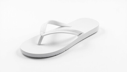 Single white flip-flop isolated on pure white background, isolated, style, vacation