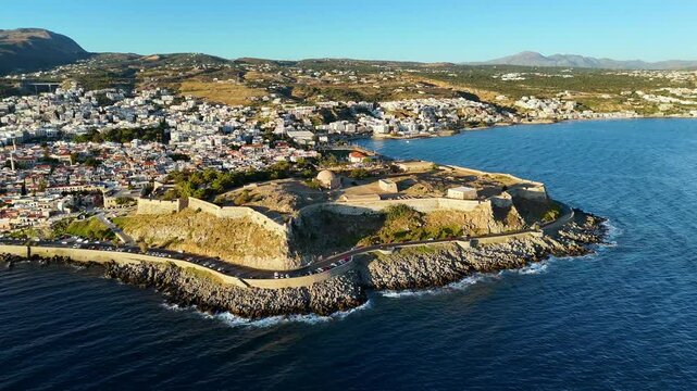 Aerial view of the city of Rethymno, Crete, Greece