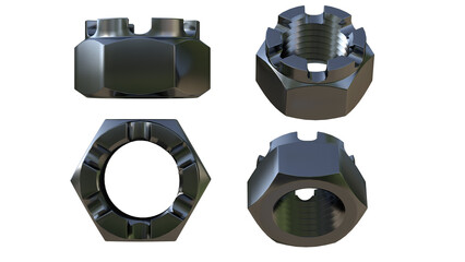 castle nut screw 3d © yogi